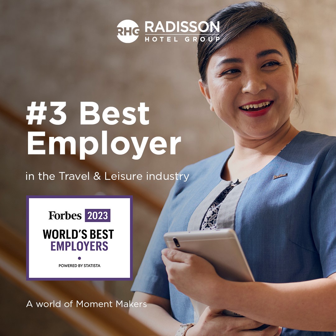 radissonlampung's tweet photo. Today, we mark a significant milestone in this journey as we have been ranked #3 Best Employer in the Travel &amp; Leisure industry globally by Forbes and #102 of the top 700 international companies to work for across all sectors.
#RadissonHotels #MomentMakers #RadissonLampungKedaton https://t.co/e9TYBt4vbn