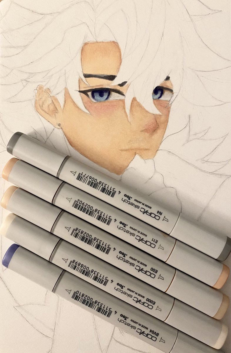 Wriothesley WIP ✨ 
#animeart #copic #copicart #drawing #fanart #Genshinfanart #Wriothesley #コピック #イラスト #アート