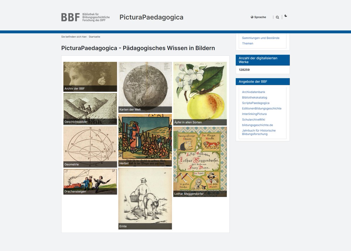 BBF_DIPFBerlin's tweet image. 🥳Gute Nachrichten🎉: 
Unsere #Bilddatenbank zur Bildungsgeschichte #PicturaPaedagogica ist wiederhergestellt!! 
Alle ca. 130.000 digitalisierten Bilder stehen wieder zur Recherche und zum Download zur Verfügung: 
▶️pictura.bbf.dipf.de
#dh #histed #Servicetweet @prometheus_eV