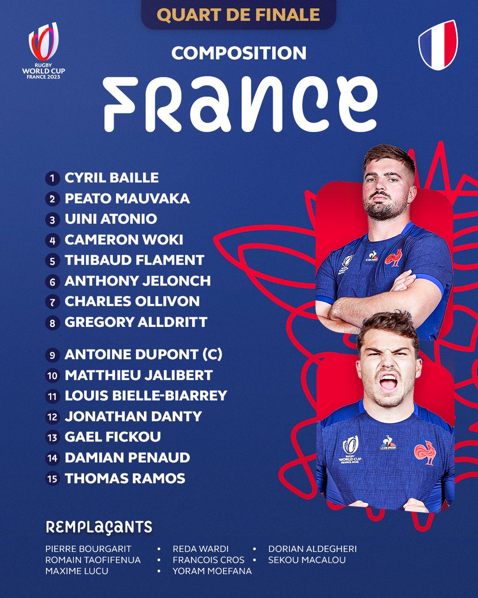 Le décor est planté ! Le choc France-Afrique du Sud tant attendu 

#RWC2023 | #FRAvRSA