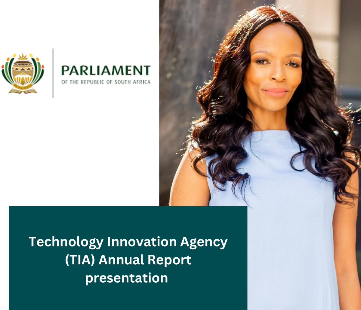 Looking forward to presenting Technology Innovation Agency TIA’s Annual Report to the parliamentary portfolio committee on Higher Education, Science and Innovation. The portfolio committee is chaired by honourable Ms. Mkhatshwa and other honourable members of parliament