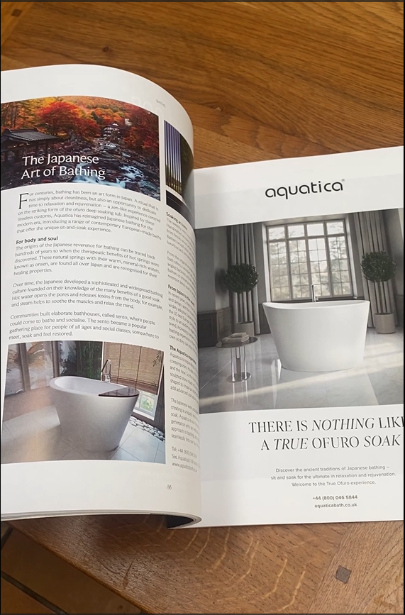 AquaticaBath's tweet photo. We are delighted to have our True Ofuro collection featured in the latest edition of @designedmagazine 
🙏 Thank you Julia Burdet for producing such wonderful content, truly inspiring. 
📹Credit: ASH (Photographer) https://t.co/D8Ra8oMjs7