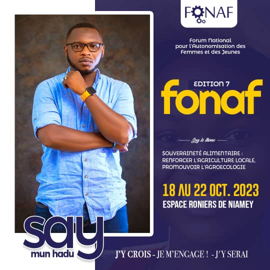#FONAF Say Mun Hadu ⚙️

La 7e édition du @FONAF5  se tiendra à Niamey du 18 au 22 Octobre.

Une occasion pour promouvoir le #ConsommerLocal , les entrepreneurs et les artisans de tout le pays. 

Rendez-vous au Grand Sommet des Entrepreneurs Nigériens.