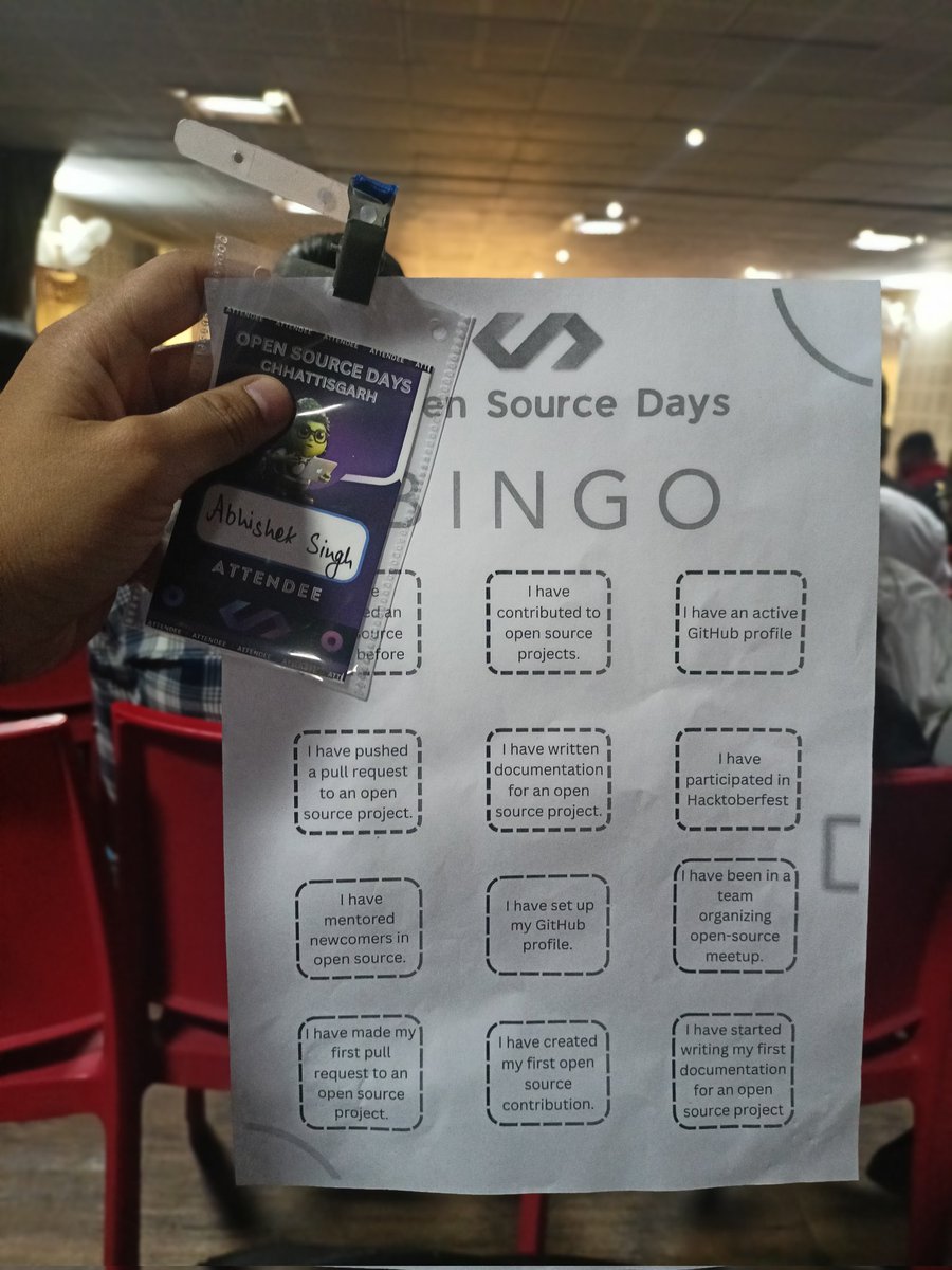 Abhishek_576's tweet photo. Attending event organised by @OSDIndia_
@XUrazen @_rakeshsinha_ @jagan
#OSDChallenge
#OpenSourceDays https://t.co/G7R5fWZjnL