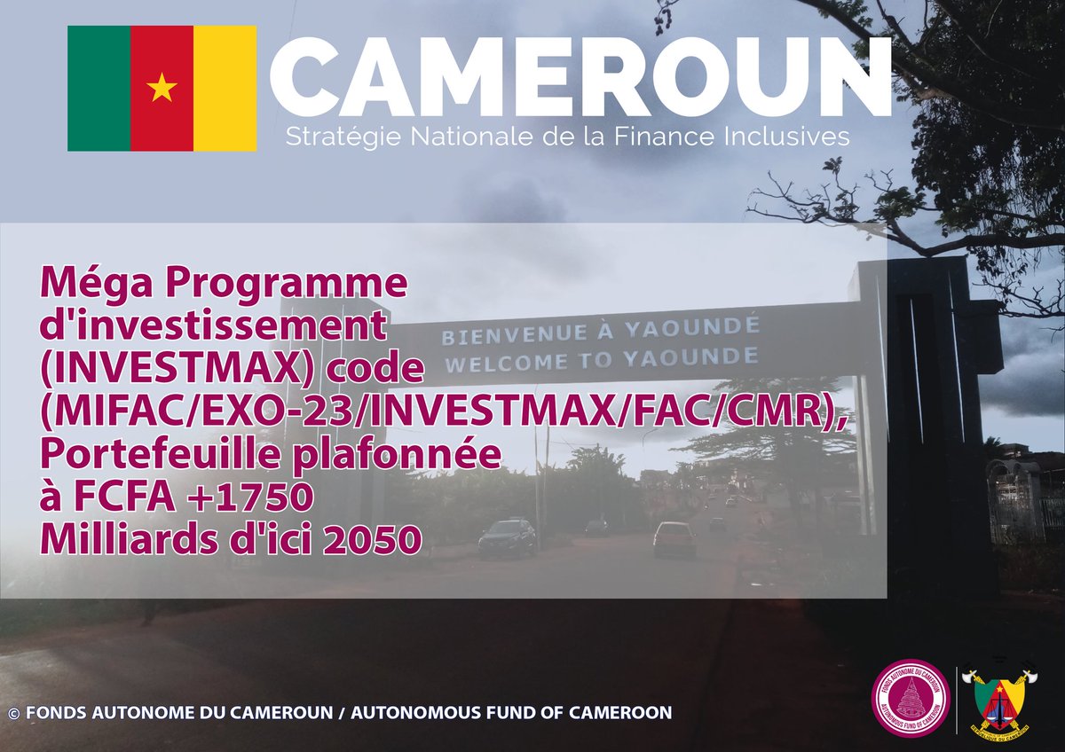 adm_afcam's tweet photo. Finance inclusive dans les entreprises +1750 Milliards de FCFA notre objectif d'ici 2050 avec le programme INVESTMAX🇨🇲

Comment ça marche :
Obtenir un visa d’éligibilité
https://t.co/H2kxNRTW5r

Posez vos à :
📧 : afcam-adm@outlook.be
☎️ : +237621211794

#Cameroun #FAC @9_HWeller https://t.co/3NXlwPGw26