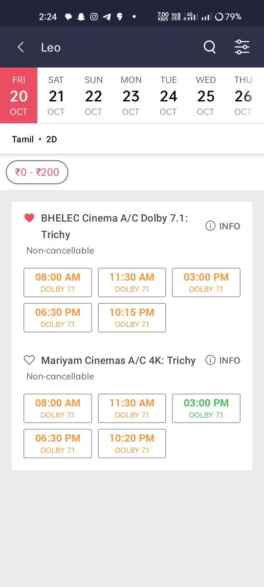 trichy_cinemas's tweet photo. @BHELECcinemas and @MariyamCinemas day 2 booking open #leo 

#LeoFDFS #Leobookings https://t.co/tkhHOc5lEL