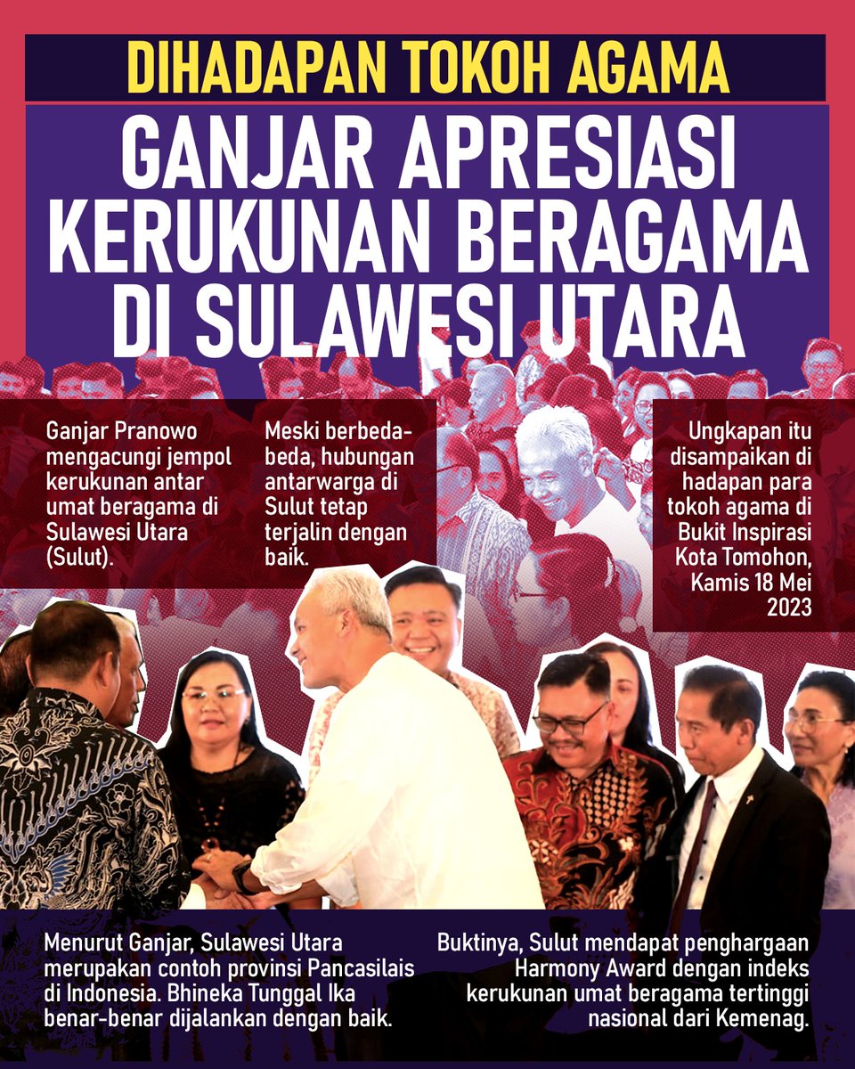 Cintada16's tweet image. Pak Ganjar apresiasi kerukunan beragama di Sulawesi Utara. 👍🫰🇲🇨

#GanjarMerawatPancasila