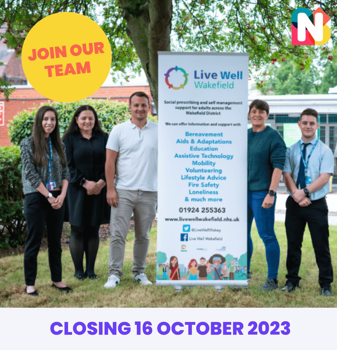 You've still got the weekend left to apply ⏳

We're hiring for two jobs that are a central part of the <a href="/LiveWellWakey/">Live Well Wakefield</a> team, so now's the time to use your skills to make a difference 🙌

1⃣ Service Support Officer
2⃣ Social Prescribing Link Worker

nova-wd.org.uk/nova/jobs