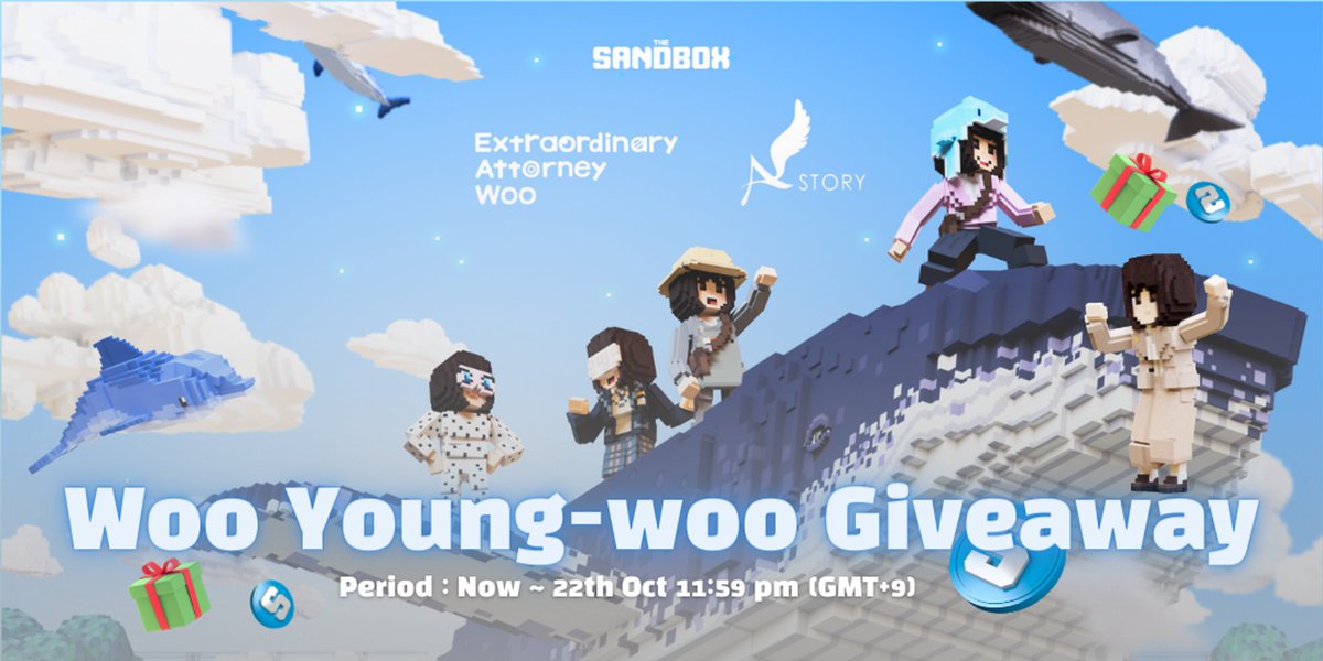 🎊Woo Young-woo Avatar Giveaway🎊
Complete actions and secure tickets🏅

🗓Period:  Now ~ Oct.22th 23:59 (KST)
Join ▶️ gleam.io/WvvtR/woo-youn…

🏆Reward POOL
1️⃣ #WooYoungWoo Avatar x 5
2️⃣ #킹받주현영 KKT Emoticion x 10
3️⃣ 300 SAND

#Sandfam #ExtraordinaryAttorneyWoo #NFTGiveaway