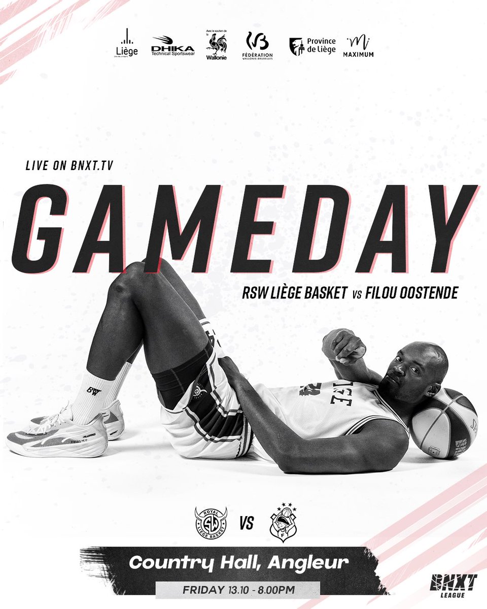 rswliegebasket's tweet photo. 🏟️ | GAMEDAY at Country Hall 📣
🏆 @BnxtLeague
🆚 @FILOU_Oostende
⏱️ 8.00pm
🏟️ Country Hall
🎟️ https://t.co/w4WeZ58XHo
📺 https://t.co/901GEJxA7b - 15% off with code LIE15
Let’s do this 🔥
#LIEOOS #rswliegebasket #gameday #aredjis #bnxtleague https://t.co/O7vh0JAMDh