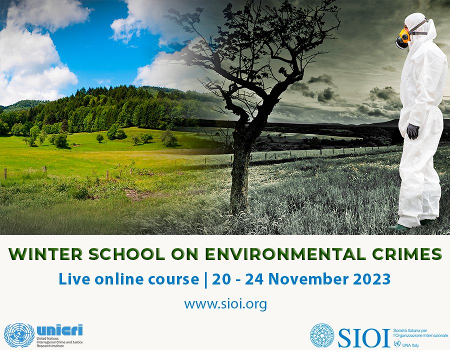 SIOItweet's tweet photo. 📣Join the online Winter School on Environmental Crimes w/ @UNICRI 🌱
Ready for an outstanding training opportunity❓️
🔍Learn more on environmental protection,legal frameworks,organized crime&amp;more. 
Take your expertise to the next level❗️
Apply by 6 Nov. https://t.co/UD3NvUPtut https://t.co/RdTnnaRp7c