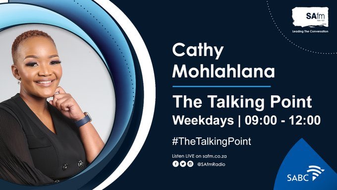 I’m on air with @CathyMohlahlana #TheTalkingPoint NOW. Tune in.