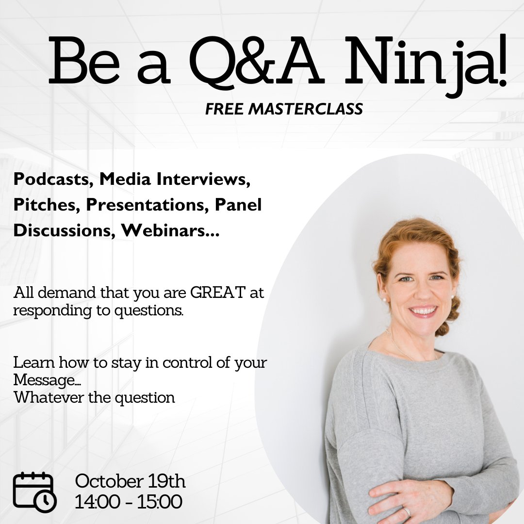 Your time is money - and even investing in something for free will cost you
So I am packing a ridiculous amount into this hour to give you true ROI
Join me: tinyurl.com/mwmjcs6r

#mediatraining #freetraining #presentationskillstraining #publicspeaking #publicspeakingtips