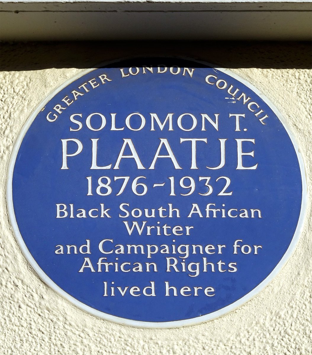 Solomon Plaatje (1876-1932). Co-founder of South African Native National Congress 1912. Author of 'Native Life in South Africa' 1914. Solomon Plaatje lived at 25 Carnarvon Road, Leyton 1914-15
📸 Portrait is.gd/kYmTJc Plaque is.gd/1KCNw4  #BlackHistoryMonth