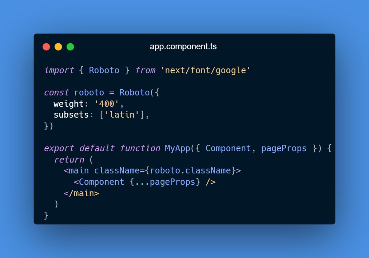 I am truly impressed by `next/font` in #nextjs 13 for these reasons:  
✨ Self-hosting Google Fonts 
✨ Automatic font optimization 
✨ Zero layout shift
✨ Flexible weight &amp; style options  
✨ Local font support  
✨Tailwind CSS integration