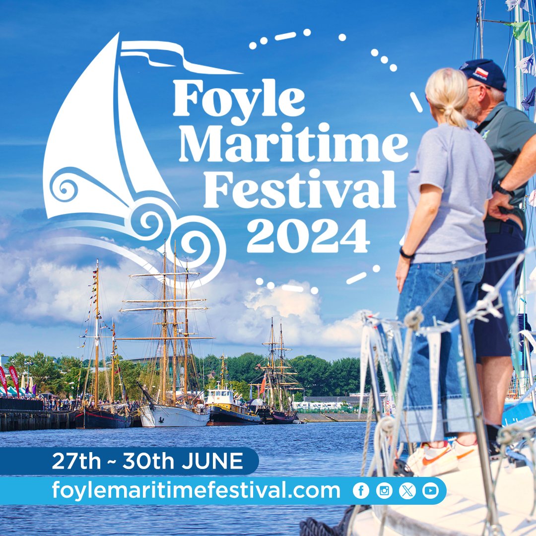 #FMF24 | 📅 Save the Date.. ⚓️𝐅𝐨𝐲𝐥𝐞 𝐌𝐚𝐫𝐢𝐭𝐢𝐦𝐞 𝐅𝐞𝐬𝐭𝐢𝐯𝐚𝐥 will return to the River Foyle, 27th -30th June 2024 ⛵️ A summer of fun awaits…… #foylemaritime #maritimefestival #fmf #excited #summer24