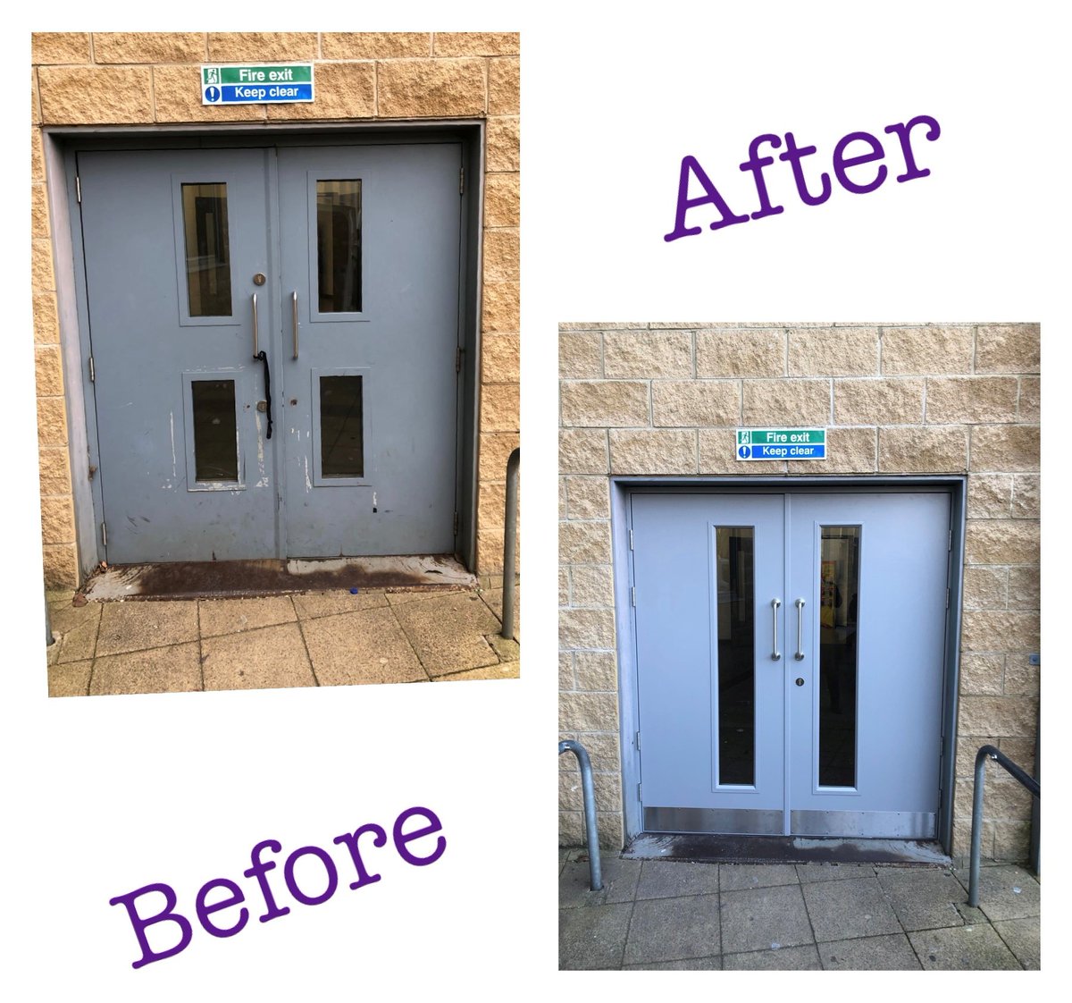 EntecAccess's tweet image. What a difference a door makes!! Our Customer  decided to go for a slight change in look and colour with the addition of kick plates for future protection, the end result was great! Click on the link to view our work: entecaccess.co.uk/latest-news/
#steeldoors #doors #CustomerService