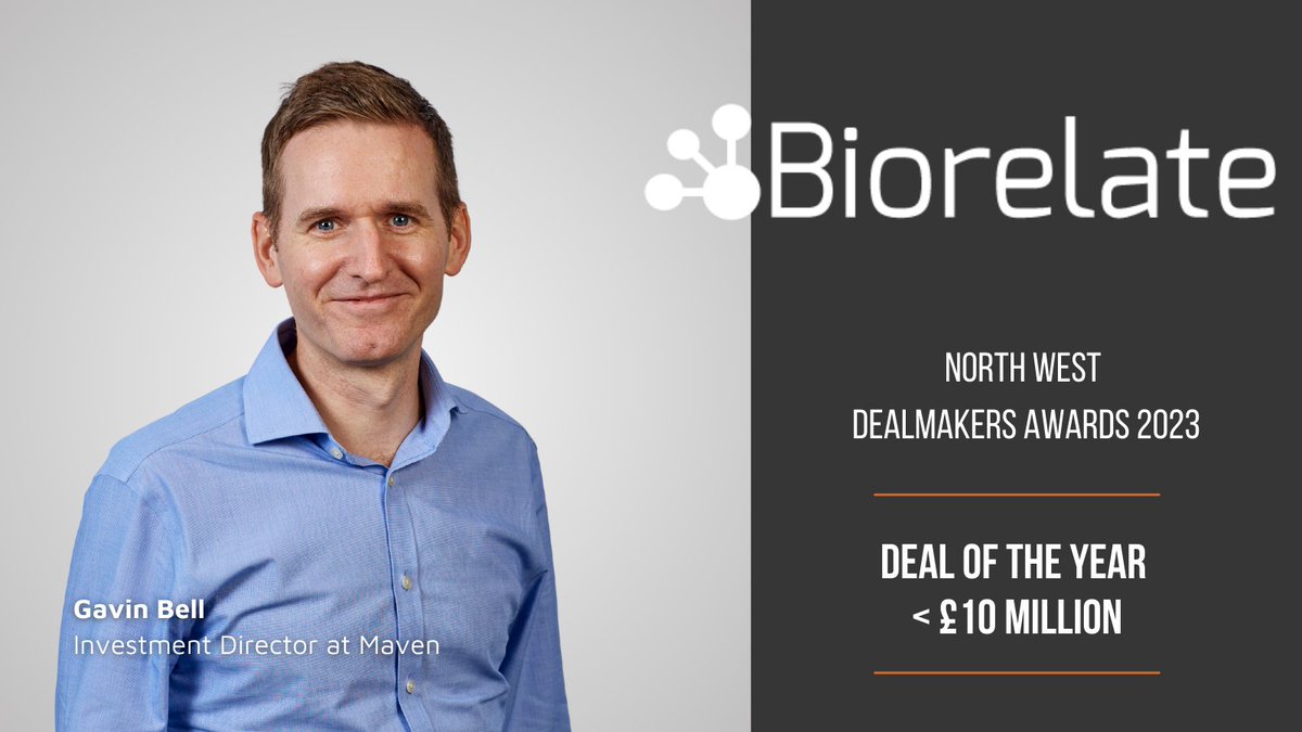 Well done to our North West Investment team at this year's <a href="/insidernwest/">Insider</a> Dealmakers Awards, awarded Deal of the Year &gt;£10m for the £6.5m investment into <a href="/Biorelate/">Biorelate</a> led by Investment Director Gavin Bell🏆

Read more here 👇

insidermedia.com/news/north-wes…

#awards