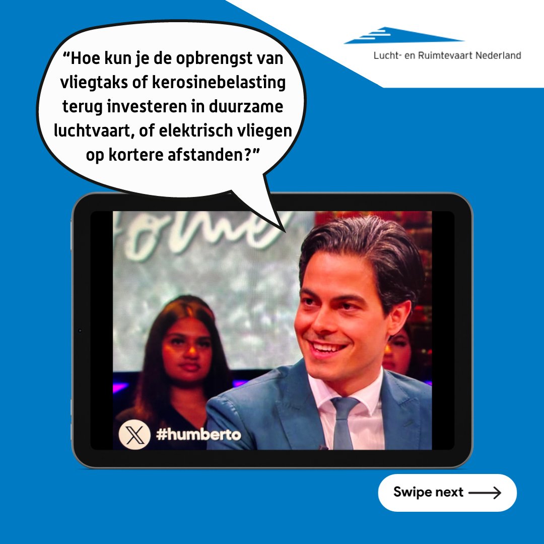 ✈️ Lucht- en Ruimtevaart Nederland (LRN) steunt <a href="/D66/">D66</a>-lijsttrekker <a href="/RobJetten/">Rob Jetten</a>: de 400 miljoen euro uit de #vliegtaks moet gaan naar duurzame luchtvaart. Laten we groen vliegen stimuleren met Nederlandse innovatie en technologie. Samen op weg naar nul uitstoot in 2050! 💚 #TK2023