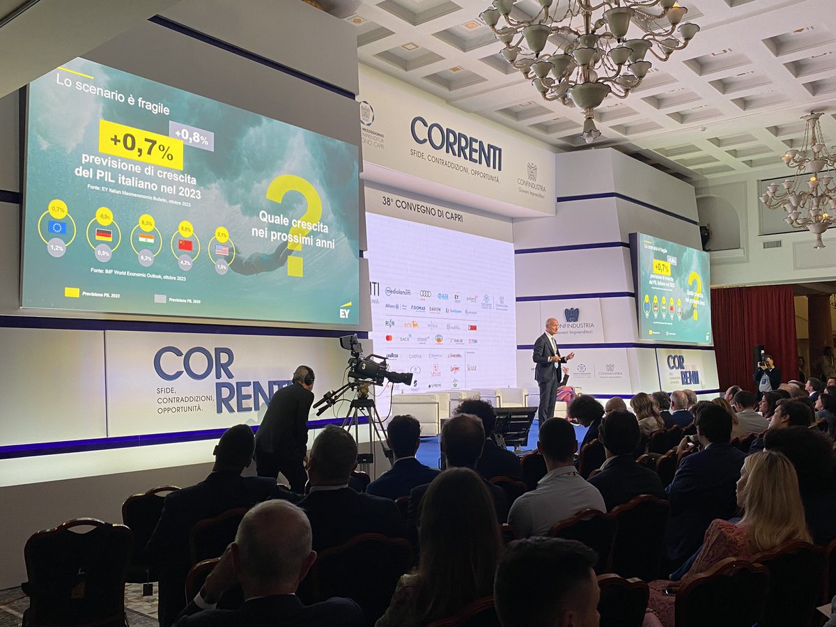 Scenario economico a #Capri2023 con <a href="/EY_Italy/">EY Italy</a>: interviene Massimo Antonelli, CEO EY in Italia
Segui la diretta streaming: giovanimprenditori.org