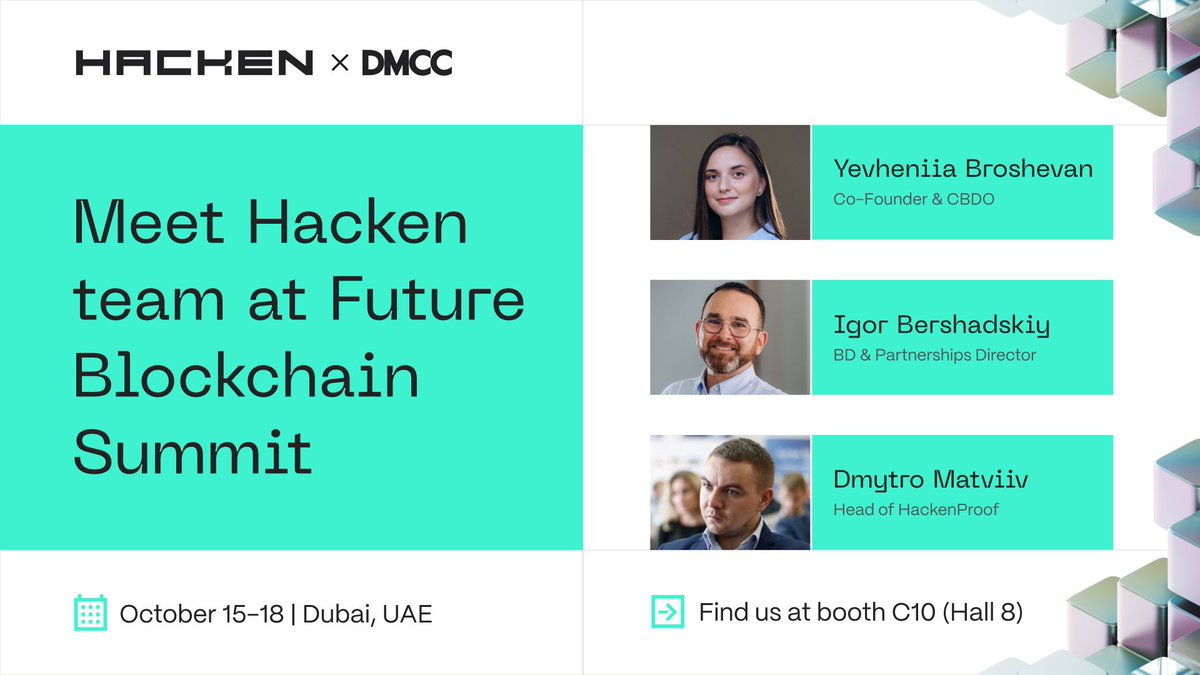 Hello from Dubai! 🌆 Hacken team is thrilled to be part of #FBS2023! Where can you find us? Our booth is a collaborative venture with @DMCCAuthority, and it's right at #C10 in Hall 8. Expect fantastic networking opportunities, exclusive goodies, and more. Hold tight, there's…