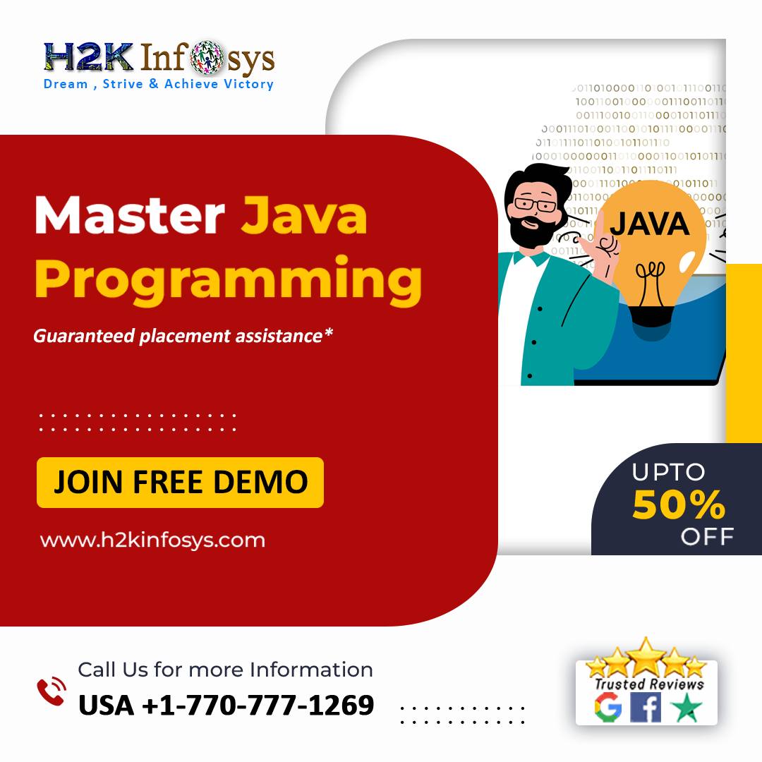 H2kKumar30156's tweet image. Master the versatile Java programming language, develop applications, and pave your way to a dynamic programming career with our Java course. Ready to write your coding success story? Contact us now to learn more.
Enroll Here: bit.ly/3ufuv8Q
#h2kinfosys #trainingvideos