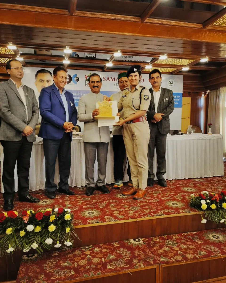 HP_SDRF's tweet photo. Today, Hon'ble CM Sukhvinder Singh Sukhu  awarded SP SDRF Ms. Ilma Afroz, IPS on behalf of Team SDRF during 13th Edition of SAMARTH Campaign for rendering extraordinary service during Monsoon Disaster 2023.
#cmohimachal #samarth2023 #hpsdma #ddmashimla #ddmakangra #ddmamandi https://t.co/ooX1MYH35X