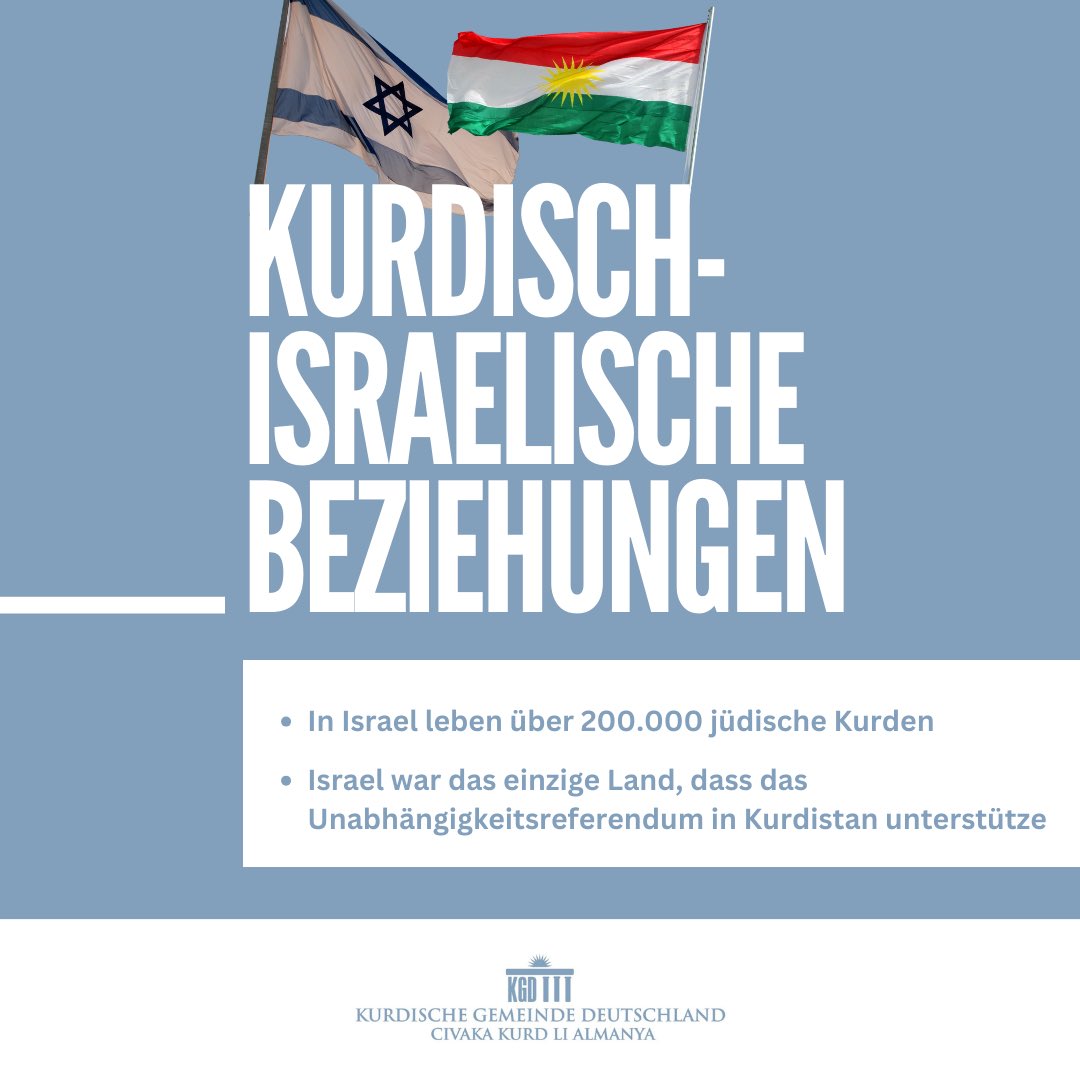 Als Kurdische Gemeinde Deutschland ist es unser Anspruch, für alle Kurdinnen und Kurden, unabhängig ihrer Herkunft, politischer Ansichten oder religiöser Zugehörigkeit offen zu sein, dies schließt die über 200.000 jüdische Kurden ein. Diese leben infolge von Vertreibungen seit
