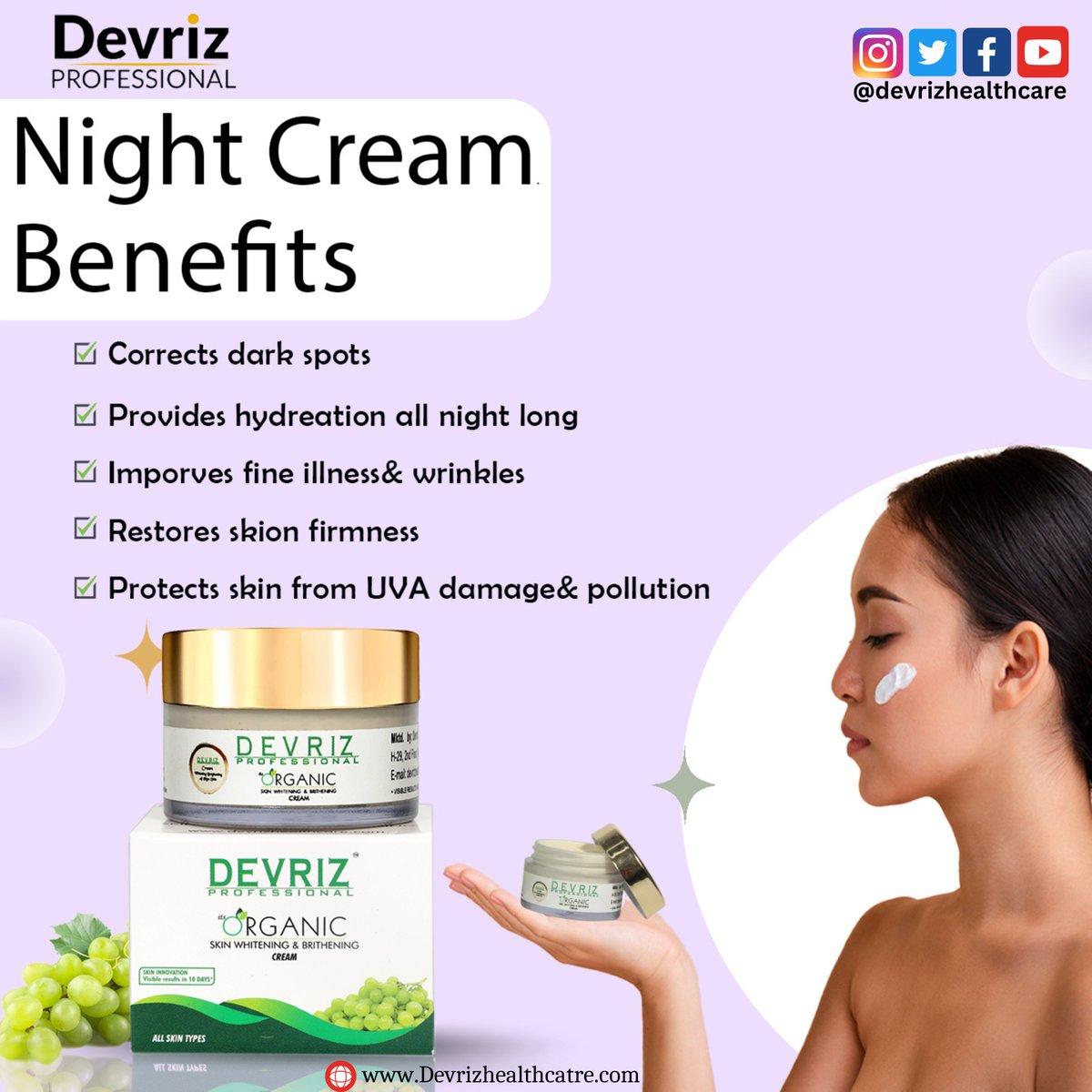 Devriz02's tweet photo. Try Devriz Skin Whitening Cream for stunning results. 😀⬇Benefits ⬇😁
 ➡ Removes Pigmentation
 ➡ Removes Acne, Pimples &amp; Darkspots 
🛒Order Online from Official Website of Devriz Healthcare ➡ https://t.co/ZVcbVzfK8r 😀
#pigmentation #skindoctor #skinproblems #skinwhitening https://t.co/gqvOYmai03
