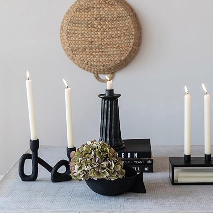 #Bloomingville Resin Taper, Black #candleholders #industrialdesign #modernhomeinspo #Amazon #halloweenvibes #falldecorinspo #candles #spookyseason #modernfarmhouse amzn.to/3Fl7dEM