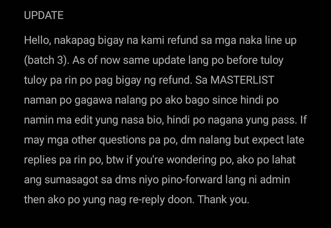 AUTUMNPH || ongoing refund tweet media