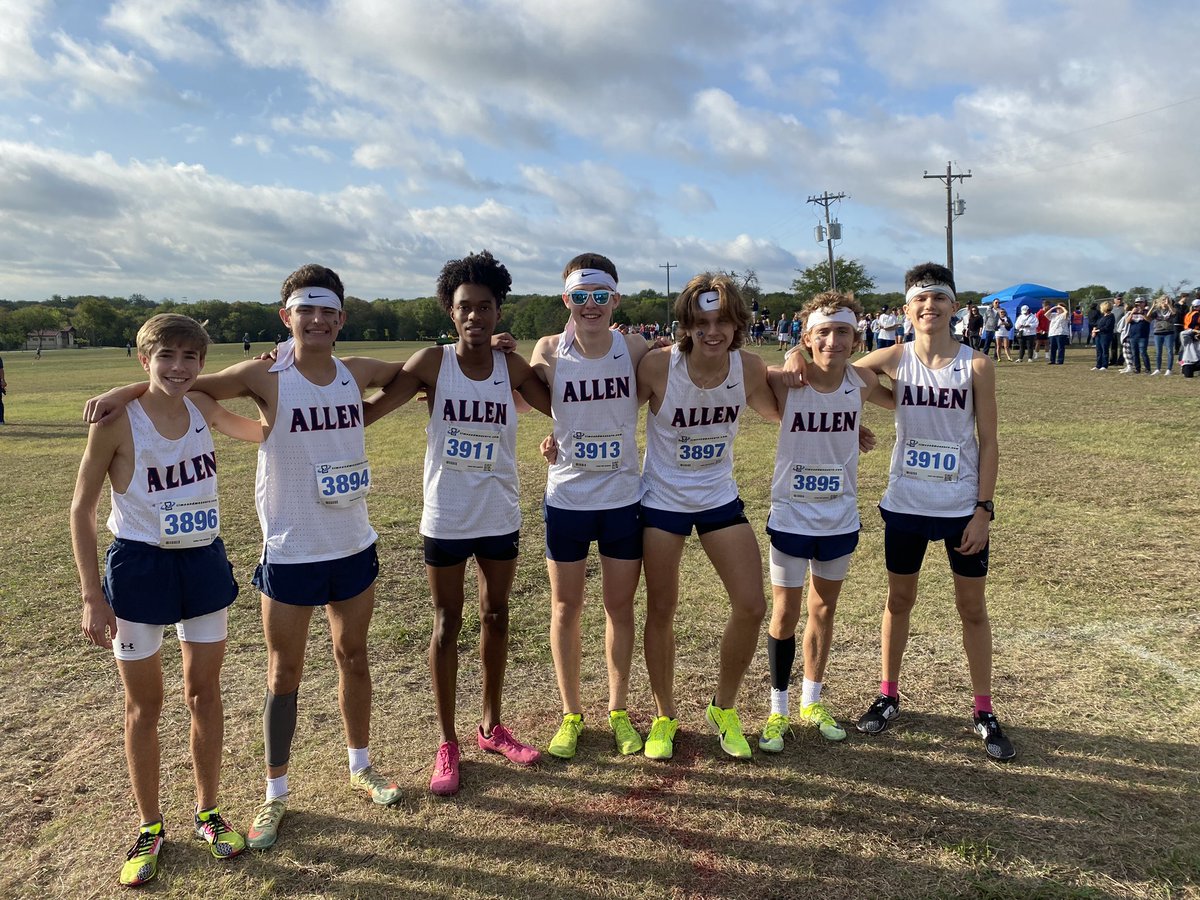 Allen Varsity boys are ready to go at the district meet.
