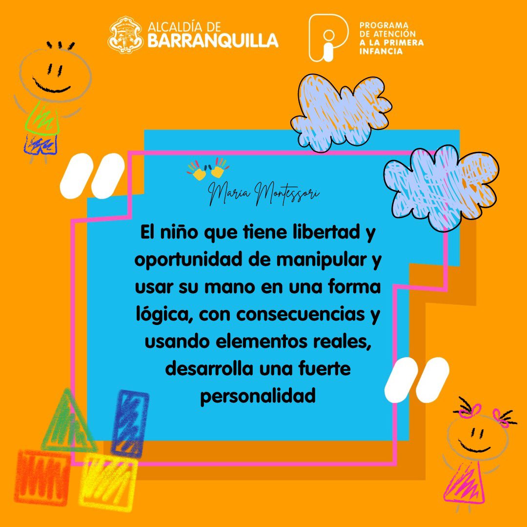 #SabiasQue María Montessori nos dejó un mensaje para interiorizar y poner en práctica con las niñas y los niños, para que ellas y ellos desarrollen todo su máximo potencial👧🏽👦🏻💜🩷💚

¡Dale me gusta y comparte! 🙌🏻

#MaríaMontessori