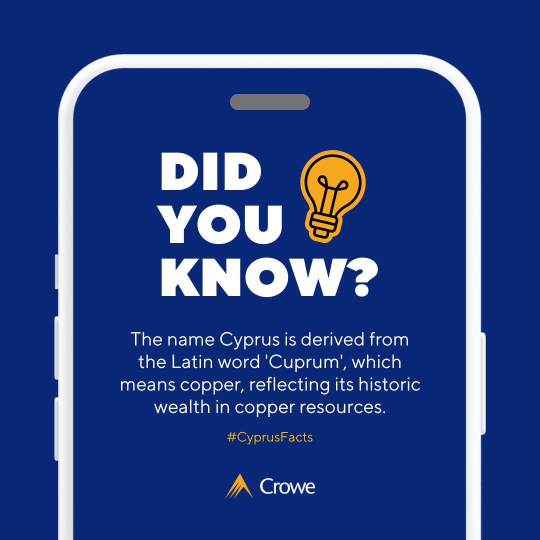 CroweCyprus's tweet photo. 🇨🇾 Dive into the roots of Cyprus, named after its abundant copper treasures! Unearth the metallic veins that shaped its name and fortune. #CopperIsland #Cyprus #WeAreCrowe #CroweCyprus https://t.co/W9aLY2IZkq