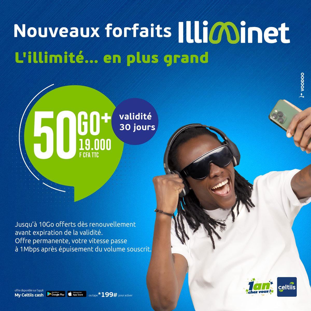 celtiisbj's tweet image. Internet illimité ? C'est notre champ😊.

Surfez en toute liberté et sans interruption tout le mois avec notre forfait illiminet de 19.000FCFA.

👉Vite dans votre appli Myceltiis Cash, souscrivez et #Profitez !!!

#BienvenueChezVous
#1erOpérateurGlobal
#wasexo
