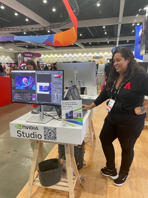 NVIDIAStudio's tweet image. We had a blast at #AdobeMAX this week! 🖌️🙌

Looking for a recap of Adobe #NVIDIAStudio creator news? 

Check out the #InTheNVIDIAStudio blog from this week 👉 nvda.ws/3rFTmGg