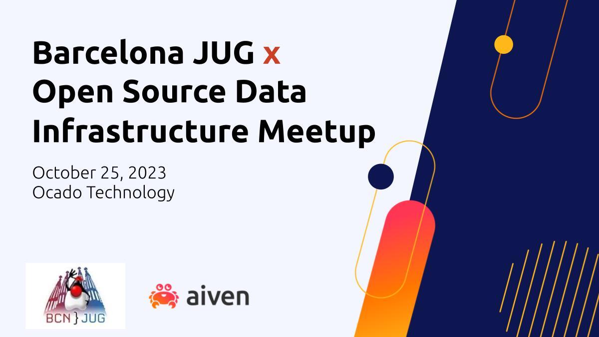Aiven (@aiven_io) on Twitter photo Calling all Barcelona based #OpenSource enthusiasts! Join us on October 25th, together with BCN JUG, for the latest OSDI meetup. Our hosts, <a href="/alexsotob/">Alex Soto ☮️⚛️ 🏳️🌈💉💉💉</a> and Juarez Barbosa will be giving talks you won't want to miss! You can sign up here 👉 ow.ly/yfRx50PWvCc Calling all Barcelona based #OpenSource enthusiasts! Join us on October 25th, together with BCN JUG, for the latest OSDI meetup. Our hosts, <a href="/alexsotob/">Alex Soto ☮️⚛️ 🏳️🌈💉💉💉</a> and Juarez Barbosa will be giving talks you won't want to miss! You can sign up here 👉 ow.ly/yfRx50PWvCc