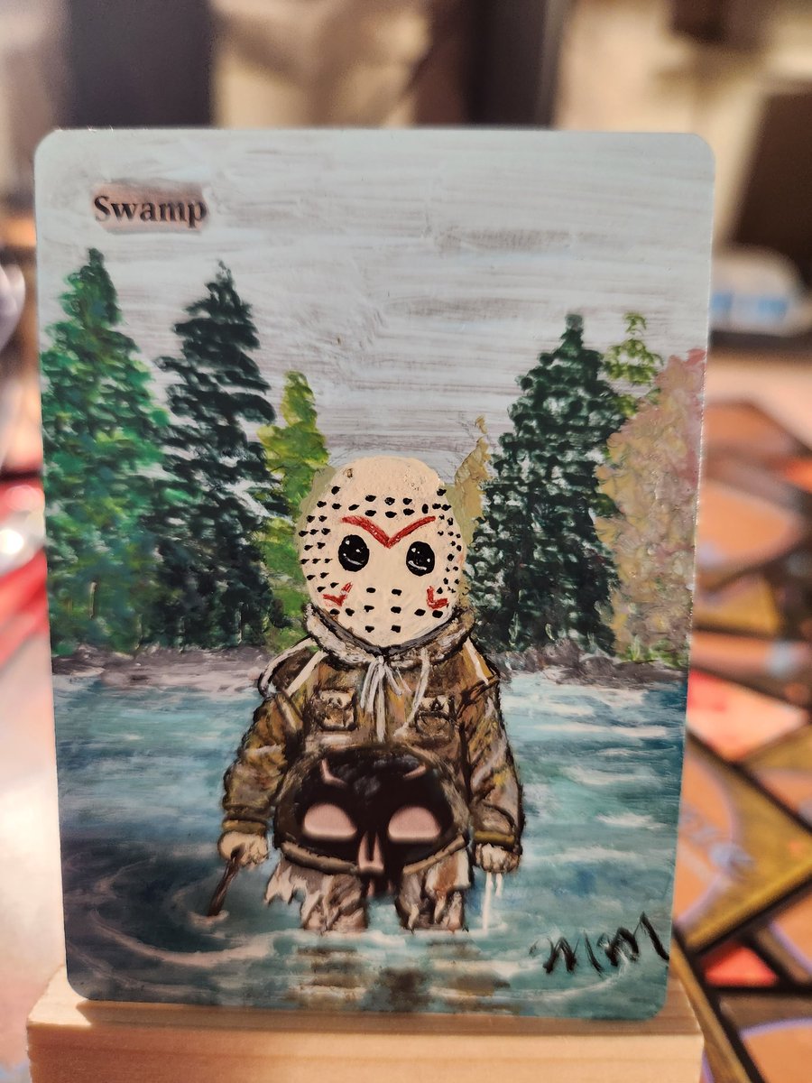 Happy Friday the 13th! This is an alter my wife did with light acrylics. Send me a dm if interested! #MagicTheGathering #mtg #mtgproxy #proxy #mtgalter #alteredart
