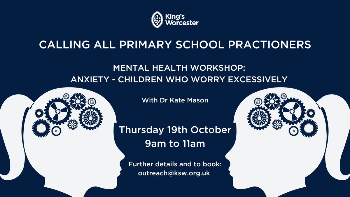 The King’s School Worcester in partnership with Dr Kate Mason of Roots Psychology Group is delighted to extend a warm invitation for Primary School practitioners to join a Mental Health informative workshop. Spaces are limited, booking is essential.