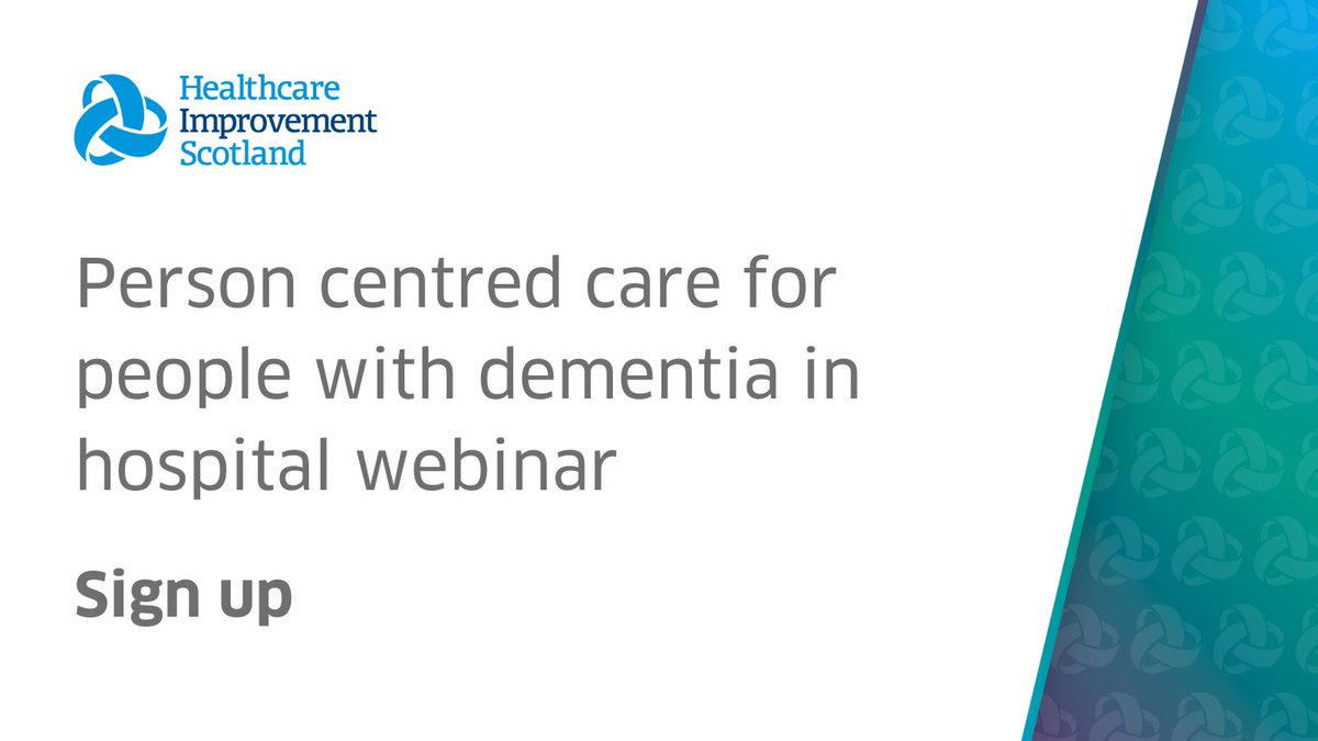 Our webinar will look at planning person centred care for people with dementia in hospitals. It will share learnings from our Dementia in Hospitals Improvement Programme. Sign up: ihub.scot/events/person-…