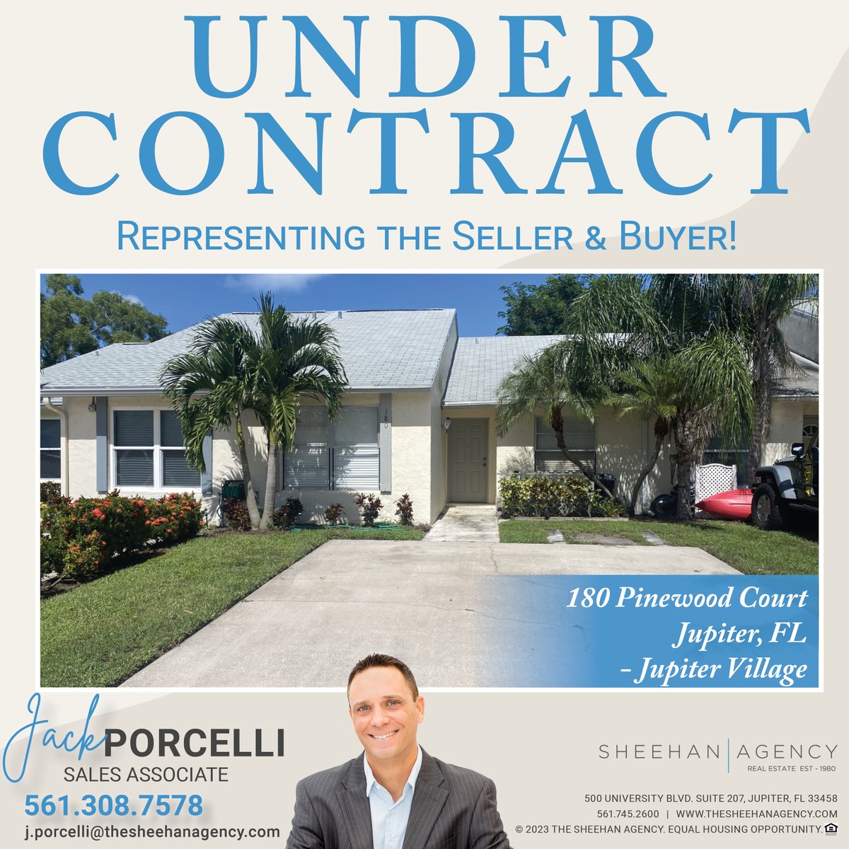JackKnowsFL's tweet photo. UNDER CONTRACT IN JUPITER!✨
Representing the Seller and Buyer!
📍180 Pinewood Court, Jupiter, FL
JUPITER VILLAGE

#undercontract #thesheehanagency
#selleragent
#buyersagent
#jupiter #jupiterfl #jupiterflorida #jupiterrealestate
 #juplife #Jtown #jupiterlocal
#jupitervillage https://t.co/nhvPQQO7Q7