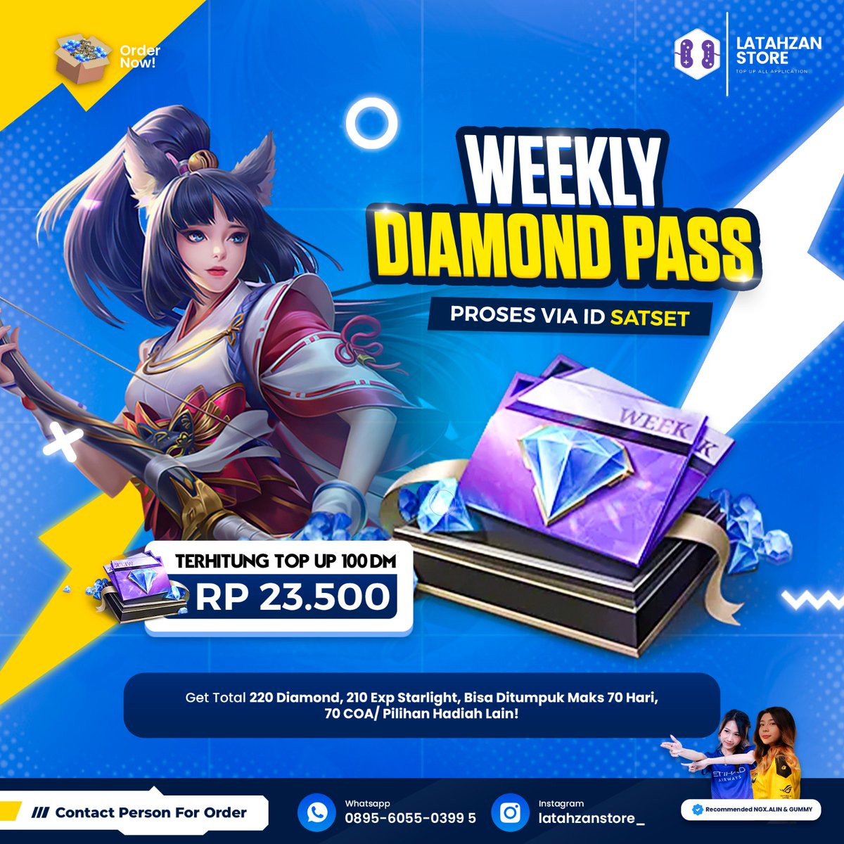 WEEKLY DIAMOND PASS
23.500

GRUP RESELLER : chat.whatsapp.com/HfltWx0vsmy339…