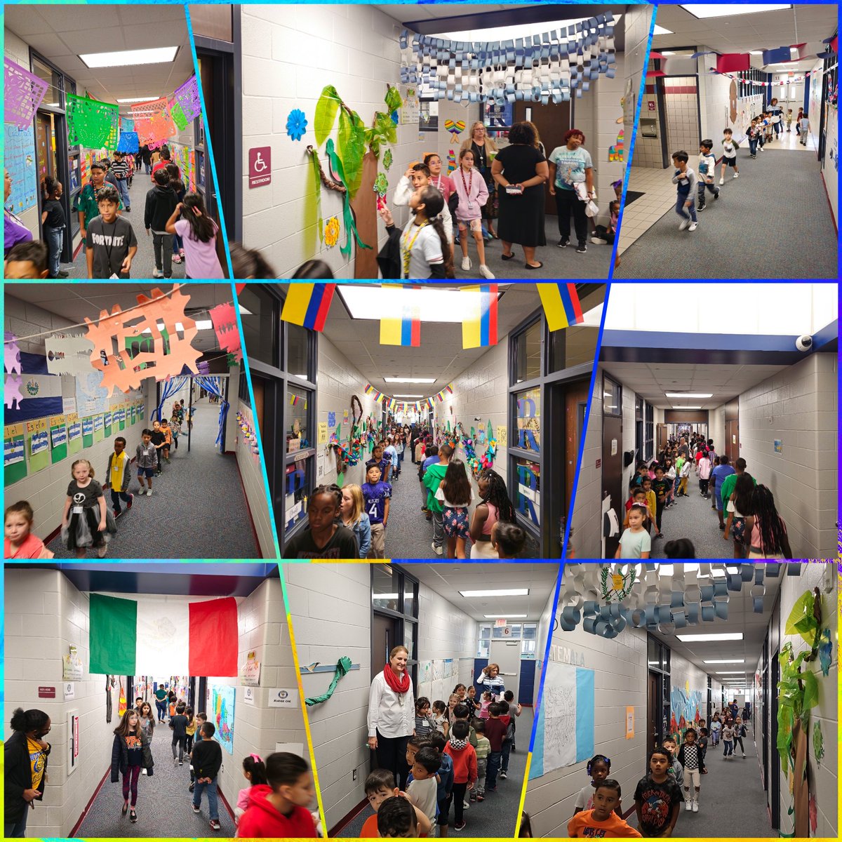 Today RPE students took a tour of Latin America, each hallway represented a different Latin Region. #HispanicHeritageMonth2023