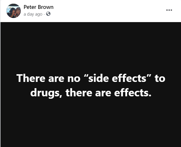 TenBearsII's tweet photo. IF you take this, THAT WILL HAPPEN.....its not a side effect. Its like saying jumping in front of a high speed moving train has a side effect of being turned into a PIZZA PIE!!!

NO, that's no side effect, that's the EFFECT of an action https://t.co/TMJ5Z9OEU4