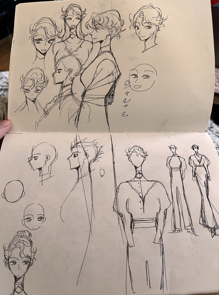 Here are some very rough concept sketches of the maid, mother, daughter and the servant in my new horror comic ! 