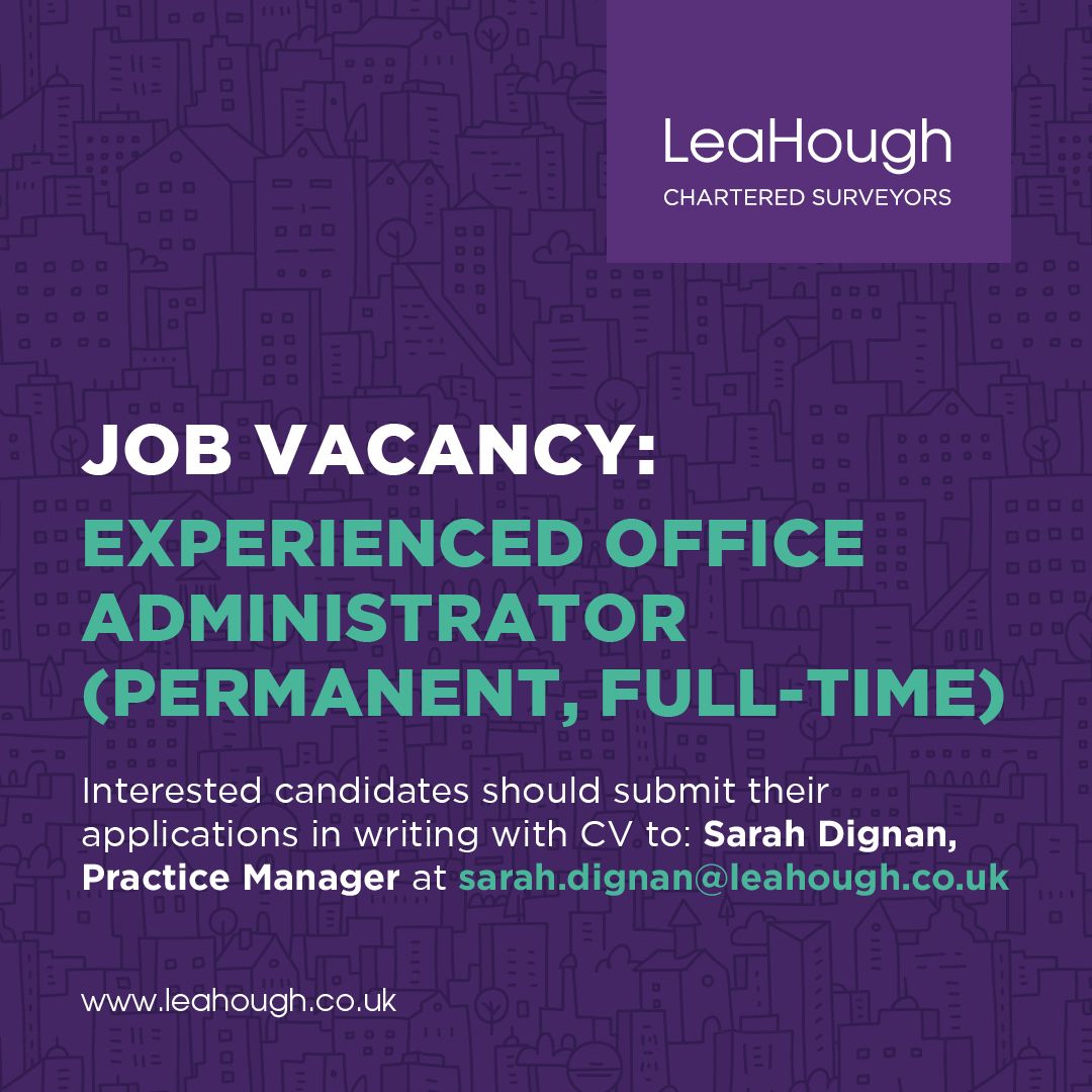 We are seeking an experienced Office Administrator, on a permanent full-time basis, to assist our Chartered Surveyors and RICS Registered Valuers. 
Find out more about the role and apply here 👇 
buff.ly/46j1B9Z