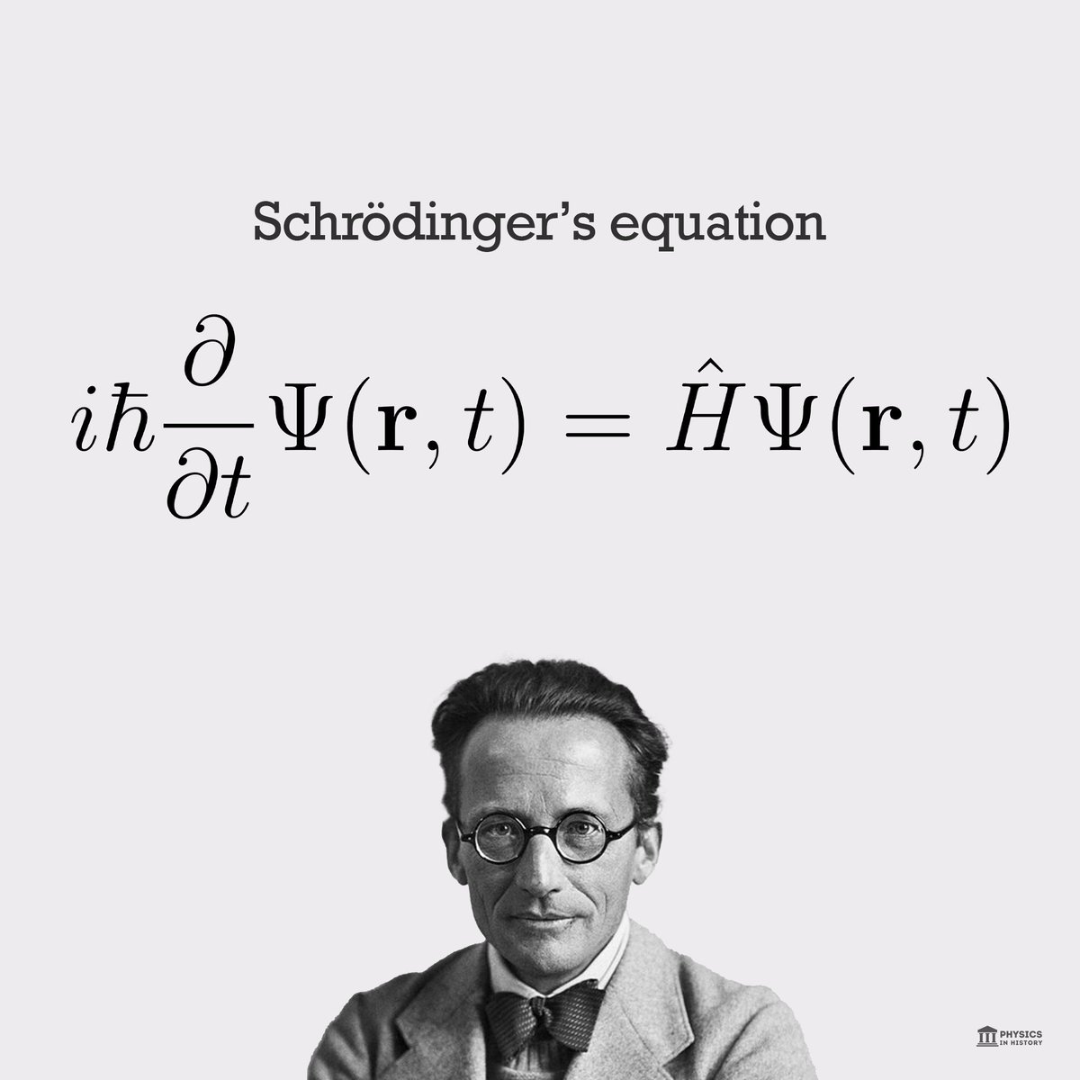 PhysInHistory's tweet photo. Imagine that you have a piano keyboard, and each key corresponds to a possible location of a particle. The Schrodinger equation tells you how to play a melody on this keyboard, using the wave function as the sheet music. The wave function gives you the amplitude and frequency of each note, which represent the probability and energy of finding the particle at that location. The higher the amplitude, the louder the note, and the higher the frequency, the higher the pitch.

The Schrodinger equation also tells you how the melody changes over time, depending on the potential energy of the particle at each location. The potential energy is like a tuning knob that affects the frequency of each note. If the potential energy is high, the note becomes sharper, and if it is low, it becomes flatter. The Schrodinger equation describes how the wave function evolves in response to these changes in frequency, and how the melody becomes more or less harmonious.

The equation is very important in quantum mechanics, because it allows us to calculate the wave function for any physical system, and use it to predict the outcomes of measurements. However, unlike classical music, quantum music is very unpredictable and probabilistic. We can only know the average values of observable quantities, such as position and momentum, but not their exact values for any given measurement. Moreover, we can never know the wave function completely, because every time we measure it, we disturb it and change its shape. This is known as the collapse of the wave function, or the quantum jump.

It was discovered by Erwin Schrödinger in 1926, and it is based on the conservation of energy. It is a partial differential equation, which means that it involves derivatives of the wave function with respect to both space and time. It can be written in different forms depending on whether we use a fixed or a moving frame of reference. It can also be generalized to include relativistic effects, such as when particles move close to the speed of light.