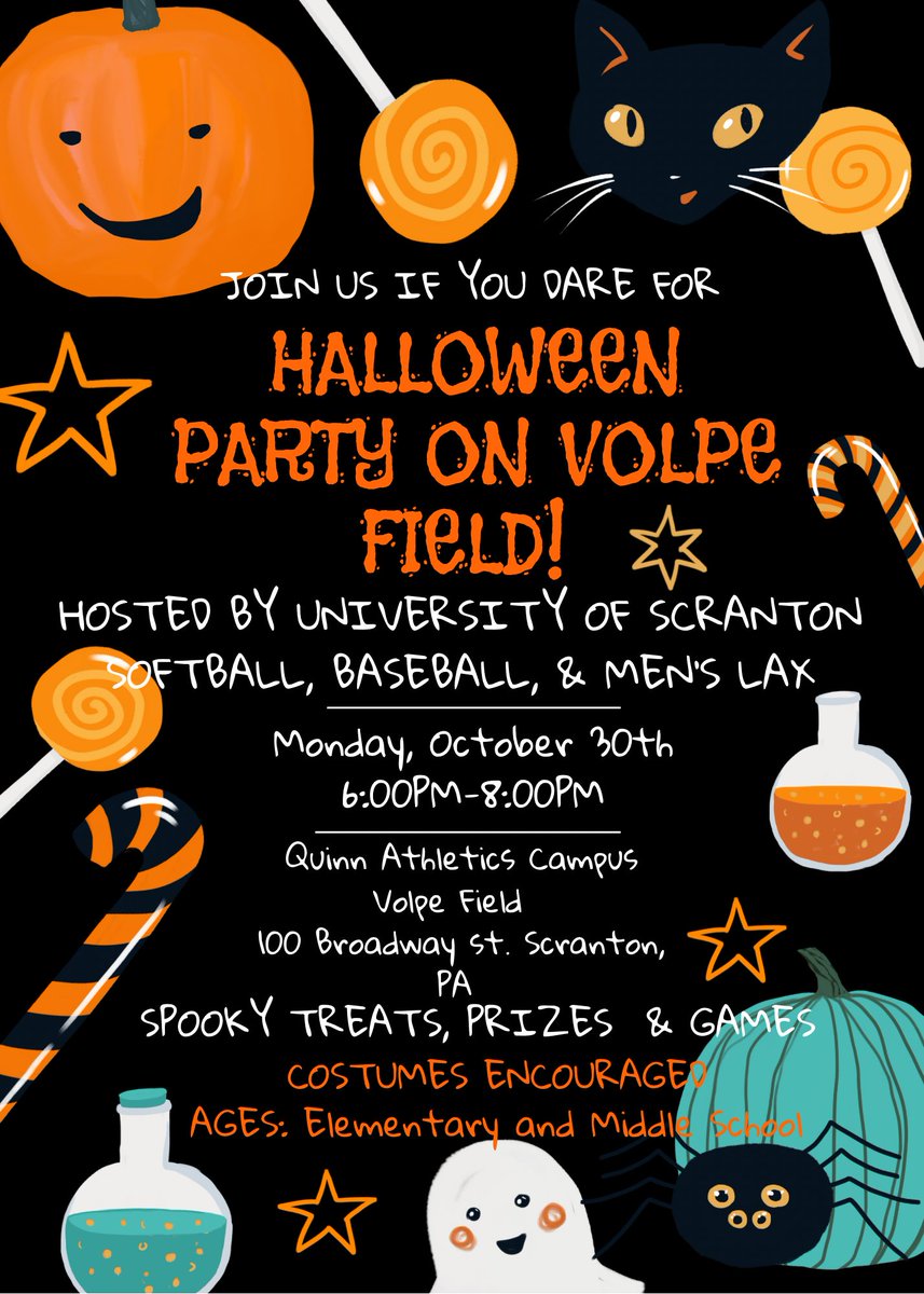 Come join us on Monday, October 30th for our second annual halloween party on Volpe Field. It will be a fun night filled with candy, games, prizes, and so much more. This event is geared towards elementary and middle school aged children, but all children are welcome.