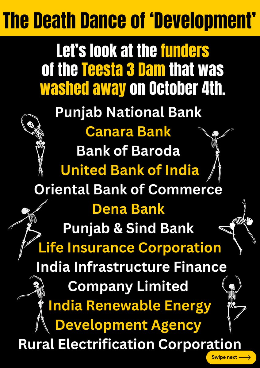 _FANIndia's tweet photo. Check out which banks are investing your savings in ill-advised projects Teesta 3 hydel project in Sikkim, against which local communities have protested. Joshimath to Teesta let the banks come out of shadows. 
#StandWithSikkim
#DontDamHimalaya
Source:
https://t.co/71ZnEyBcQa https://t.co/917VvlMLgN