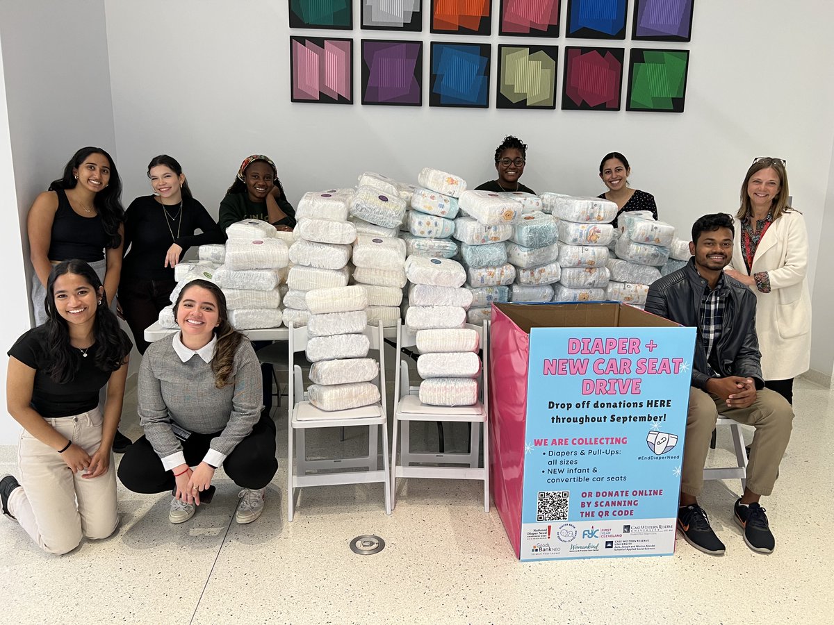 CWRU Mandel School (@mandelschool) on Twitter photo In September, <a href="/FirstYearCLE/">First Year Cleveland</a> partnered with an amazing team from <a href="/cwru/">Case Western Reserve</a>'s Student Run Health Clinic to collect diapers and donations in support of three local service providers, Diaper Bank of Greater Cleveland, Goods Bank NEO and Womankind. The drive collected over 6,500 diapers! In September, <a href="/FirstYearCLE/">First Year Cleveland</a> partnered with an amazing team from <a href="/cwru/">Case Western Reserve</a>'s Student Run Health Clinic to collect diapers and donations in support of three local service providers, Diaper Bank of Greater Cleveland, Goods Bank NEO and Womankind. The drive collected over 6,500 diapers!